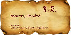 Némethy Renátó névjegykártya